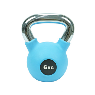 Farbig Vinyl beschichtete Gusseisen -Gummi -Kettlebell